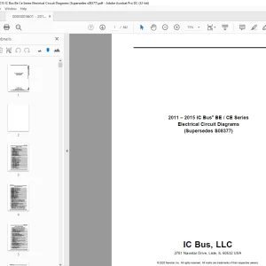 Navistar 2011-2015 IC Bus® BE CE Series Electrical Circuit Diagrams Manual